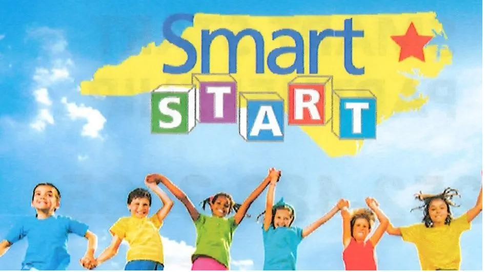 Smart Start North Carolina logo, with children holding hands and cheering