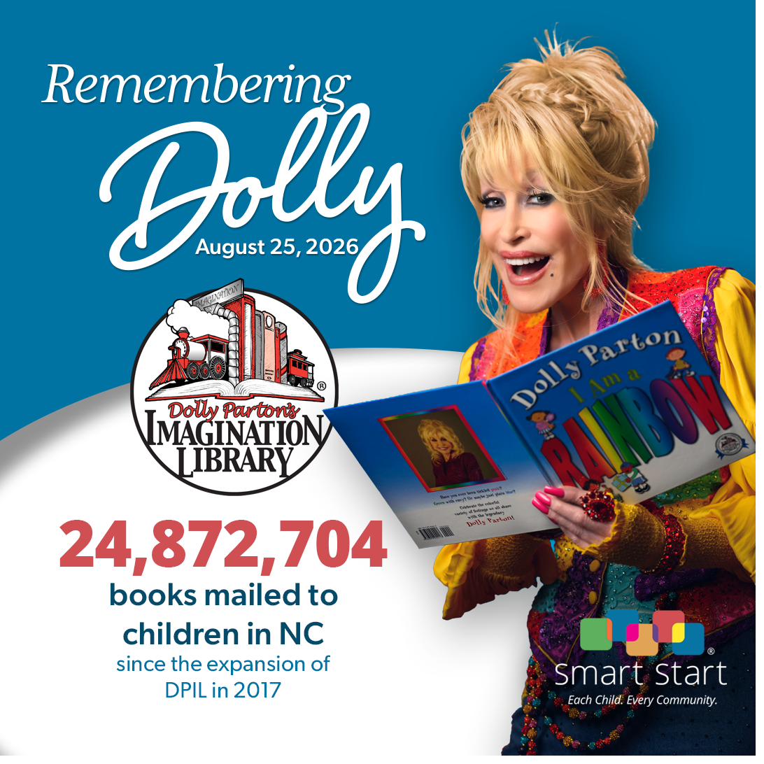 Dolly Parton reading her book I Am a Rainbow, celebrating 24,872,704 books mailed to children in NC through Dolly Parton's Imagination Library since Smart Start's 2017 expansion